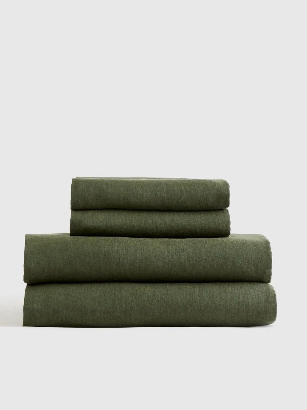 NWOT King European Linen Sheet Set - Pine Green - Retail $204